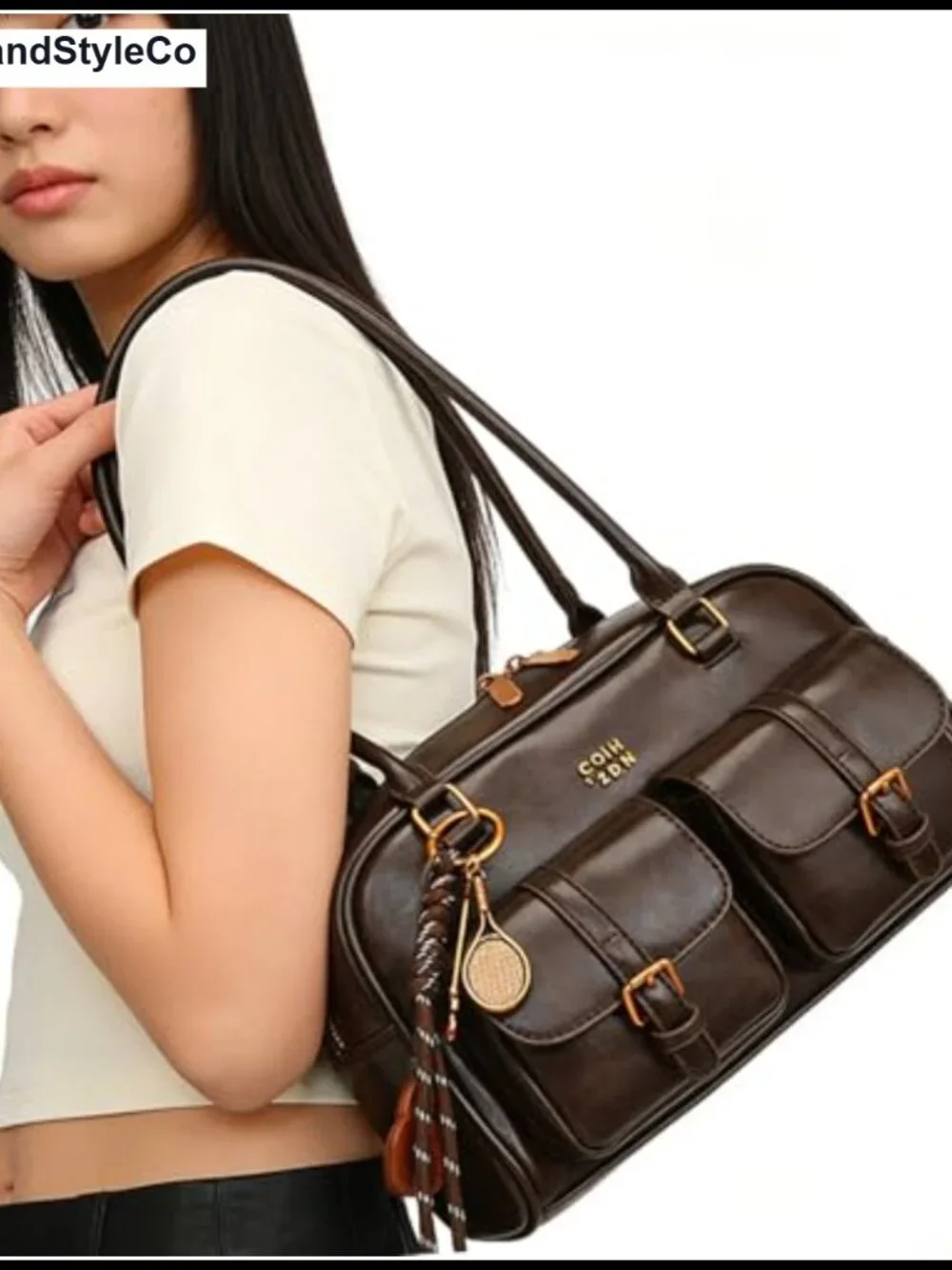 Women Hobo Tote Shoulder Bag Y2K Vintage Top Handle PU Leather Purse
